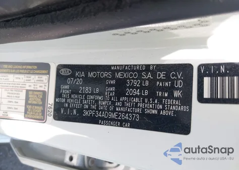 2021 Kia Forte Gt-Line from USA, damaged, VIN 3KPF34AD9ME264373